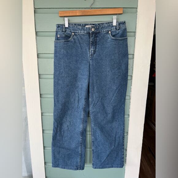 Pendleton straight leg cropped jeans high rise stretchy comfortable size 8 fall - Picture 1 of 11